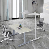 140cm Standing Desk Height Adjustable Sit Stand Motorised Grey Single Motor Frame Black Top V255-SMG-140B