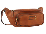 Pierre Cardin Women Sling Bum Bag Leather Crossbody Shoulder Travel Chest - Cognac V563-PC3455-COGNAC