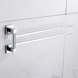 2 Tier Swivel Towel Rail, Stainless Steel Wall Mounted Rotating Bar Holder for Bathroom, Chrome V1188-MS-721-308