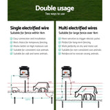 Giantz Fence Energiser 8KM Solar Powered 0.3J Electric Fencing Charger SFC-SO30-8KM-N