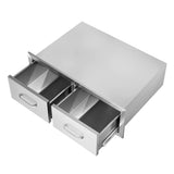 Outdoor Kitchen Drawers 30" W x 10" H x 20" D, Horizontal Double BBQ Access Drawers Stainless Steel V952-CTG30X10X20000001V0