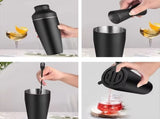 Cocktail Shaker Set - Matte Black - Stainless Steel Black Black V1188-ONEFD72-07822-1