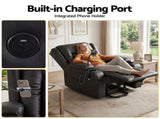 Artiss Power Lift Recliner Chair Massage and Heat for Elderly, Electric Sofa Reclining Chair RECLINER-A5-UB-PU-BK-AB