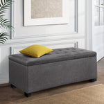 Artiss Storage Ottoman Blanket Box 97cm Linen Grey OTM-L2-LINEN-GY