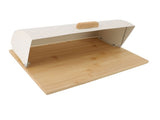 Bread Box Wooden Iron Roll Top Flat Sided Bread Storage Container with 3pcs Storage Jars for Kitchen V1294-YM0901-3117240104912