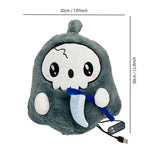 USB-Powered Plush Heating Pad with Cute Grim Reaper Design Portable Warmth for Home, Office, Car, V1341-ZY-FLNYWFWW-GREY