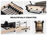 PROFLEX Wooden Pilates Reformer Machine, Stretch Bed with box and jump board accessories V219-PILWODPFW7BA