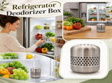 Stainless Steel Refrigerator Deodorizer Box, Reusable Fridge Odor Absorber and Eliminator, No V1366-AZ2-W-24959