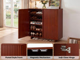 Artiss Shoe Cabinet 5 Tier Storage Organiser w/ Adjustable Shelves Bamboo BAM-B-SHOE01-WD