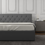 Milano Capri Luxury Gas Lift Bed With Headboard - Grey No.28 - Queen ABM-10002039