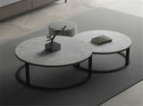 Set of 2 Grey Marble Round Nesting Tables V767-JJ-XZ199