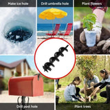 Giantz Post Hole Digger Auger Drill Bit Set 100mm 200mm 300mm Carbon Steel Black DI-AUG-BLD-N-KIT