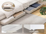 Artiss Bed Frame Single Size Wooden Platform with 2 Storage Drawers White SOFIE WBED-G-001S-WH-DRAW