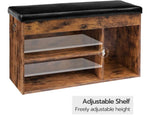 Shoe Storage Bench with Padded Cushion,Flip-Open Storage Box and Adjustable Shelf for Entryway and V178-83171