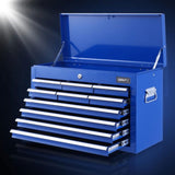 Giantz 10 Drawer Tool Box Cabinet Chest Toolbox Storage Garage Organiser Blue TB-10DR-CHEST-BL