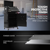 Bullet Pro 3 Drawer Tool Box Cabinet Trolley Storage, with 1-Door Toolbox Garage Organiser Set, V219-TOLCHTBU3CKA