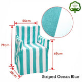 Rans Alfresco 100% Cotton Director Chair Cover - Striped Ocean Blue V442-RAN-COUCHC-DIRECTORSTRIPED-OCEANBLUE-SH