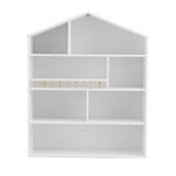 Keezi 4 Tiers Kids Bookshelf Wooden Bookcase Display Storage Organiser Cabinet White FURNI-G-BOOK-HOUSE-WH