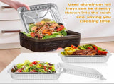 40 Pack 8x8 Inch Aluminum Pans with Clear Plastic - Square Baking Cake Pans - Foil Pans with V1258-DP02-WO-86