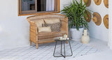 Outdoor Metal Side Table Rust-Resistant Patio Small Round End Table, Accent Coffee Table for V1338-WAK0050