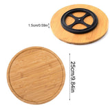 Rotating Wooden Lazy Susan Serving Tray with Silent Spin for Home Decor and Storage, Ideal for V1370-AZ4-22705