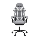 Artiss Gaming Office Chair Fabric Ergonomic with 2 Point Message Light Grey MOC-L-GC-2P-FAB-LG