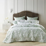 Bianca Eden Sage Jacquard Bedspread Set Super King V442-BCA-BEDSPREAD-EDEN-SAGE-SK