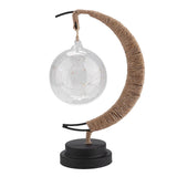 Glass Ball Moon Iron Art Decoration Night Light with LED Copper Wire Lamp without Battery V1294-YM0901-ZM03105
