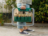 Removable Garden Tool Bench Folding Garden Stool Multifunction Gardening Tool Organizer Stool V1294-YM0715-211101GS01