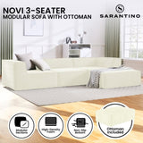 Sarantino Novi 3-Seater Modular Sofa with Ottoman in Cream Non-Slip Bottom Lounge SOFA-MLM-232-CM