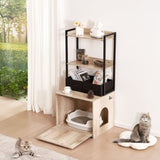 VEVOR Cat Litter Box Enclosure Litter Box Furniture Hidden 2 Shelves & 2 Baskets V952-XHSCBBSNJSMSD53UMV0