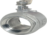 2Pcs 316 Stainless Steel 1.5" Full Port Ball Valve with Heavy Duty Blue Vinyl Insulation Handle, NPT V1258-DP02-WO-403