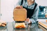 6 Pcs Large Bamboo Food Containers Clear Glass with Bamboo Lids V915-MB0079X6
