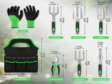 Complete 8-Piece Garden Tool Set with Carry Bag Stainless Steel & Aluminum Tools for Digging, V1107-CS-HYGJ