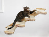 4-Tier Solid Wood Wall-Mounted Cat Climbing Ladder - Vertical Jumping Steps for Indoor Cats with V888-ELOSUNG45581