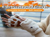 BLACK Cat Paw Fingerless Electric Heating Gloves, 3 adjustable heating levels, washable, 2000mAh V1232-MZST002