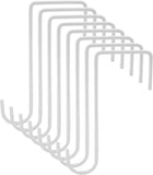8 Pack Vinyl Fence Hooks, White Powder Coated Steel Hangers for Bird Feeders, Plants, Lights and V1189-LC-RY-00037
