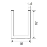 70x200cm Single Shower Glass Screen with Nickel Wall Channel V63-927161