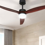 Devanti 52'' Ceiling Fan AC Motor 3 Blades w/Light - Dark Wood CF-B-52-C142-DW