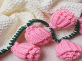 Hand-Crocheted Rose Round Blanket A versatile romantic gift that brightens everyday warmth. V1232-MGHT010