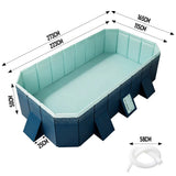 2.6m Foldable Pool PVC Non Inflatable Large Rectangle Pool Holding up to 6 People Hard Thickened V985-RECTANGULARPOOL