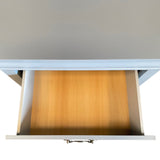 Bedside Table White Colour With 2 Drawers Night Stand Solid Wood Metal Handles V43-BST-SPNC-WH