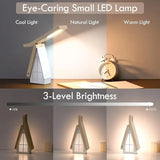 Scandinavian Wood Small House Foldable LED Desk Lamp, Wood ABS Night Light/Eye-Caring Lamp, 3 Color V1232-XFZYD-001