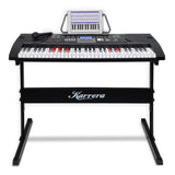 Karrera 61-Keys Electronic LED Keyboard Piano with Stand - Black EKB-CHJ-61-BK-LED