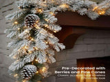 Christabelle 2.7m Christmas Garland Snowy with Lights Dorchester Tree Decoration Ornament 112_NATSD274E