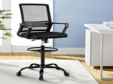 Artiss Office Chair Drafting Chairs Stool Computer Desk Studios Mesh Black OCHAIR-K-DRAF-BK