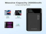 CHOETECH B729 20000mAh Power Bank PD22.5W with Digital Display V28-ELECHOB729