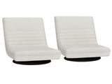 Artiss 2XFloor Chair Lounge Sofa Swivel Foldable Linen White FLOOR-SBL-03LIN-WHX2