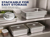 Commercial Stainless Steel GN 1/1 100mm Deep Gastronorm Bain Marie Buffet Steam Table Food Pan with V324-1-1GNPAN-10CM-WLID