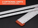 Multifunctional Woodworking Ruler, Drilling Positioning and Combination Angle T-Square Tool with V1192-AZ-W-30013